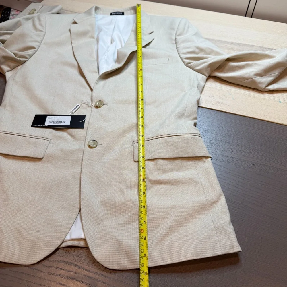 SuitShop Suit Mens 38R‎ Slim Fit Jacket Stretch Tan NWT